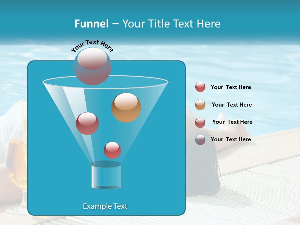 Girl With Cocktail By The Pool PowerPoint Template