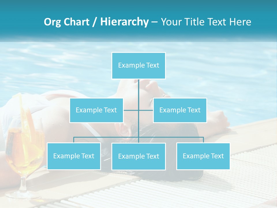 Girl With Cocktail By The Pool PowerPoint Template