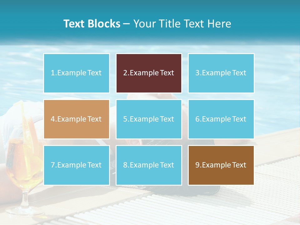 Girl With Cocktail By The Pool PowerPoint Template