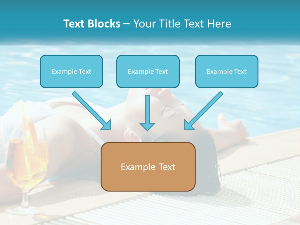 Girl With Cocktail By The Pool PowerPoint Template