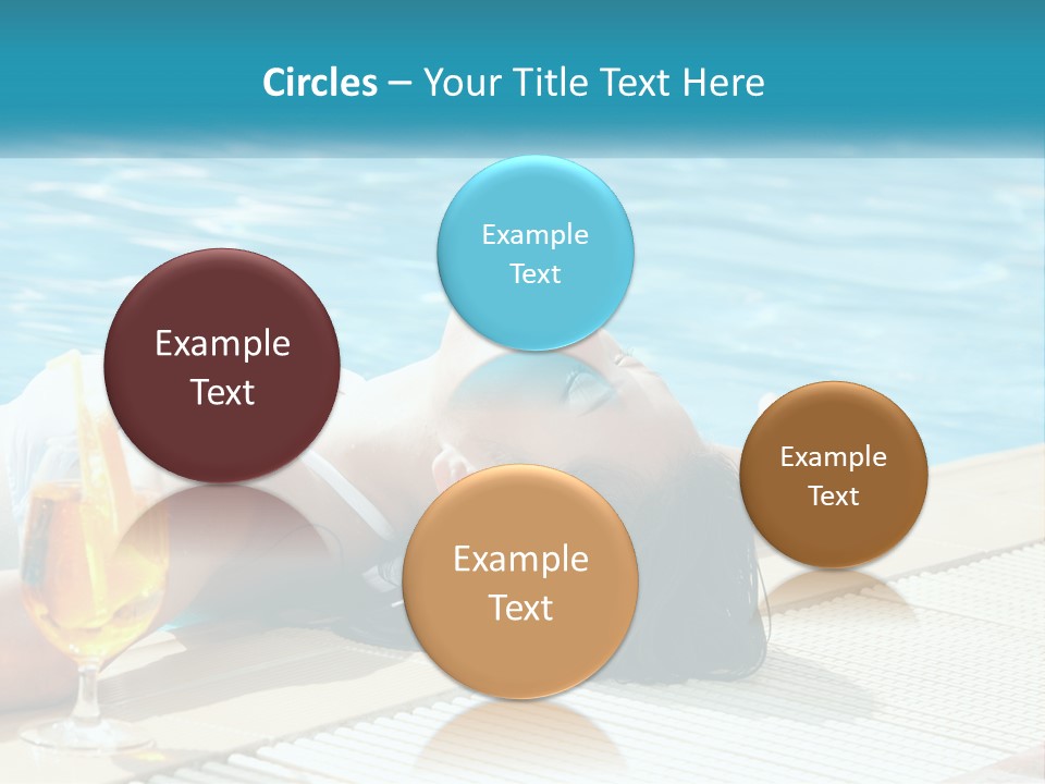 Girl With Cocktail By The Pool PowerPoint Template