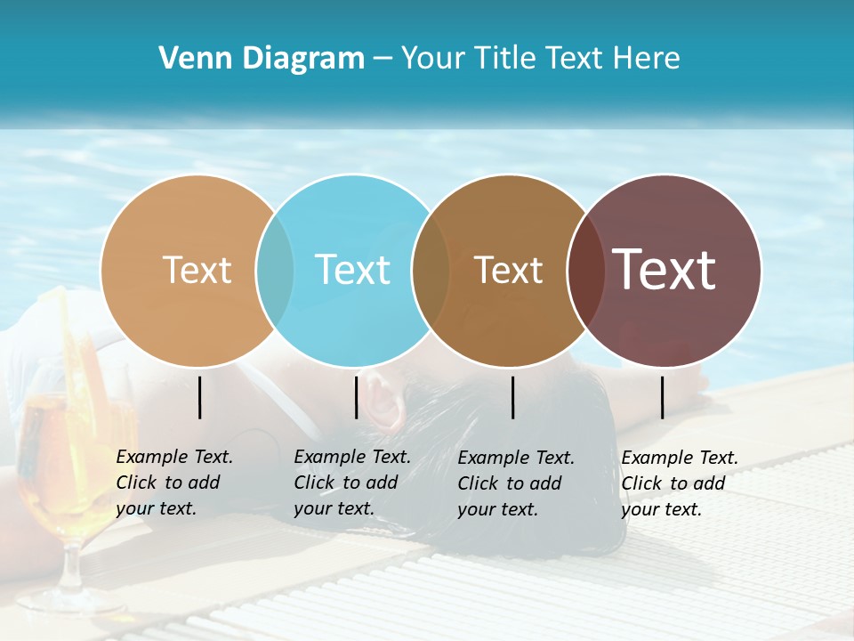 Girl With Cocktail By The Pool PowerPoint Template