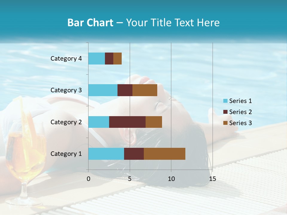 Girl With Cocktail By The Pool PowerPoint Template