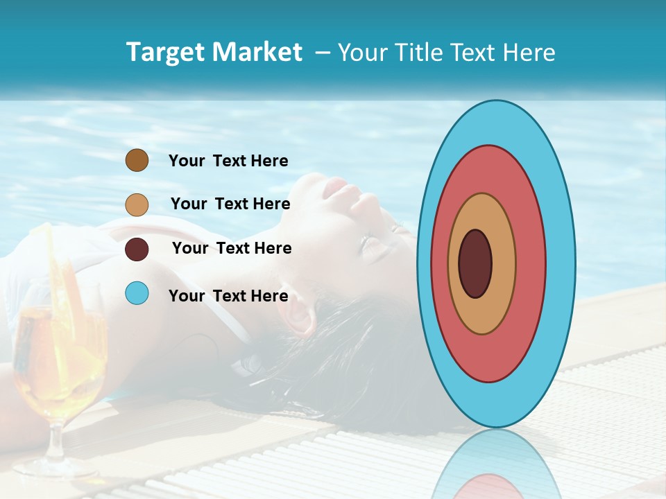 Girl With Cocktail By The Pool PowerPoint Template