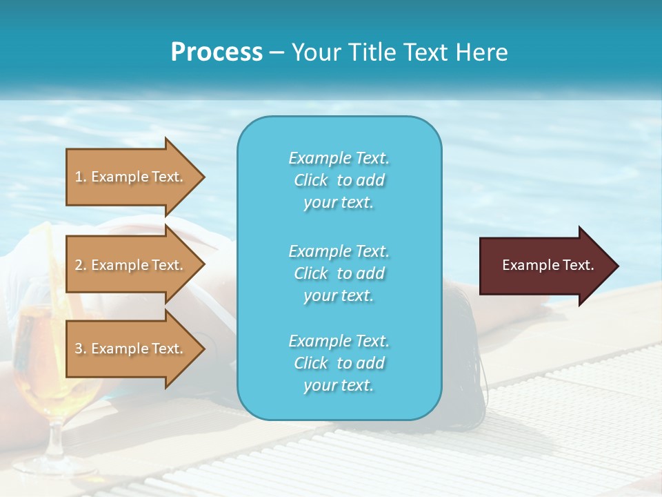 Girl With Cocktail By The Pool PowerPoint Template