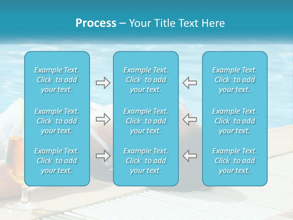 Girl With Cocktail By The Pool PowerPoint Template