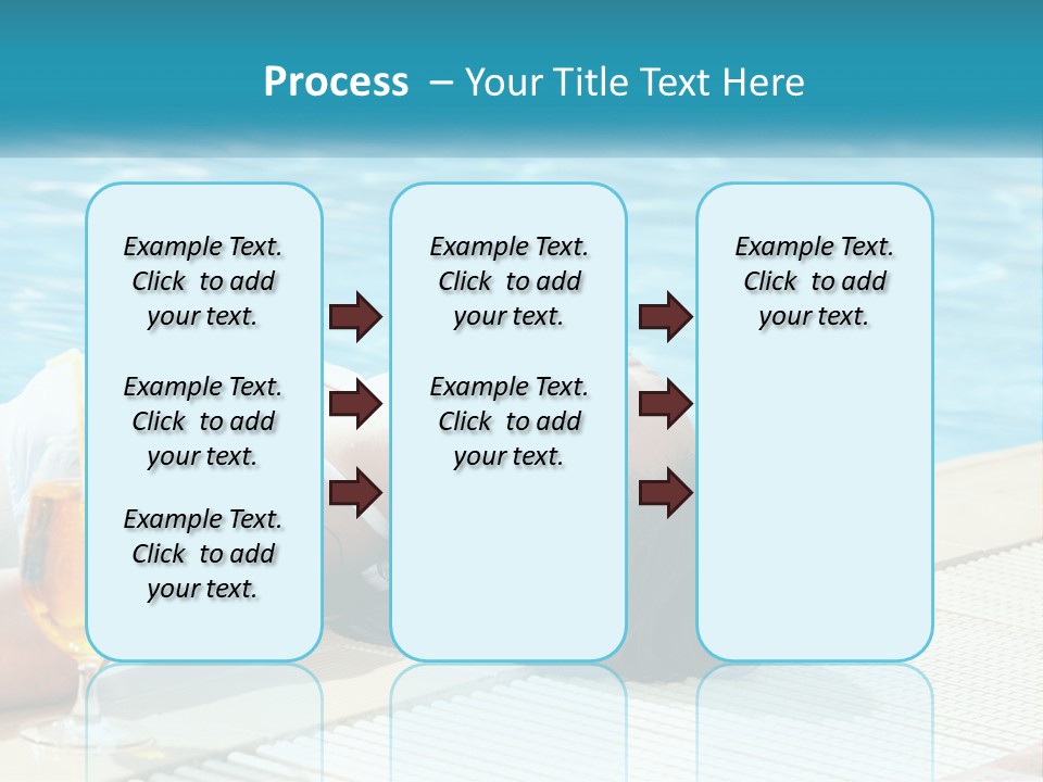 Girl With Cocktail By The Pool PowerPoint Template