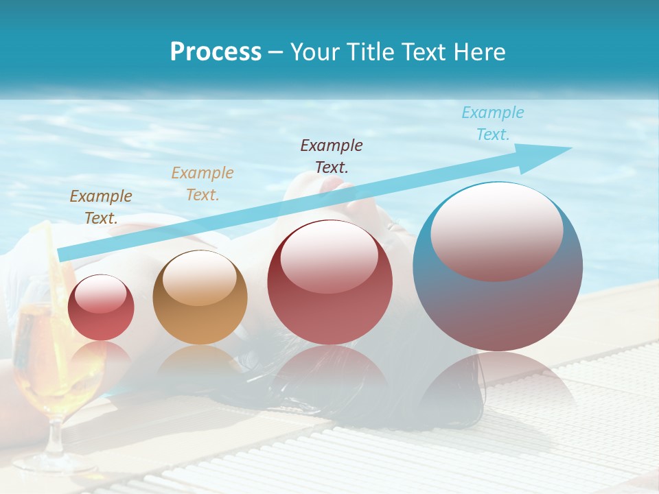 Girl With Cocktail By The Pool PowerPoint Template