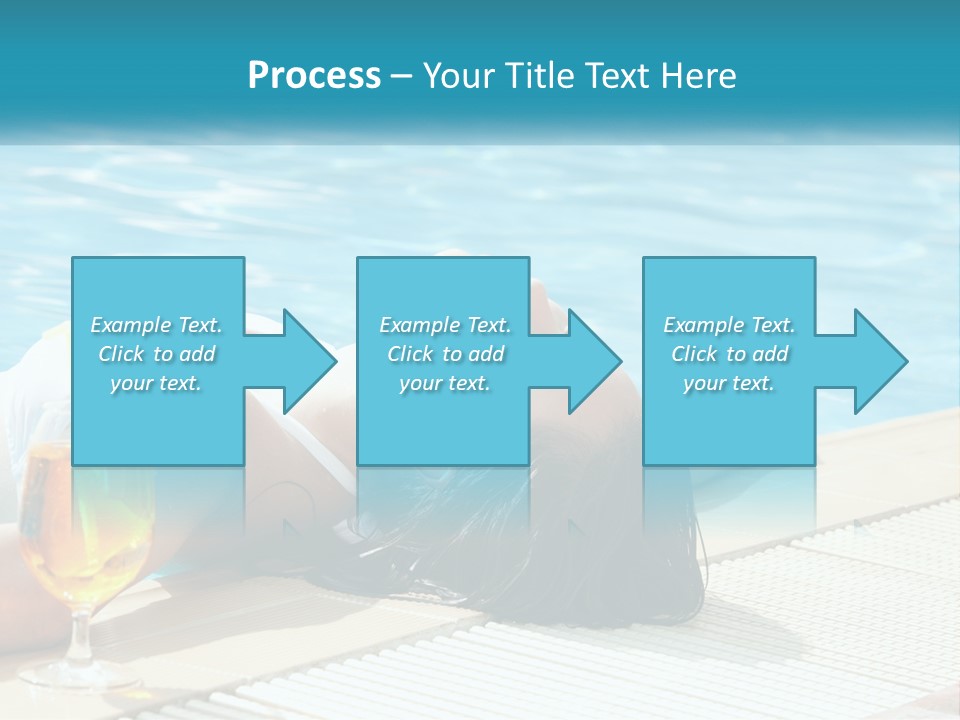 Girl With Cocktail By The Pool PowerPoint Template