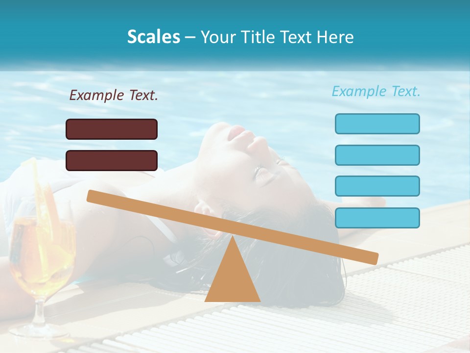 Girl With Cocktail By The Pool PowerPoint Template