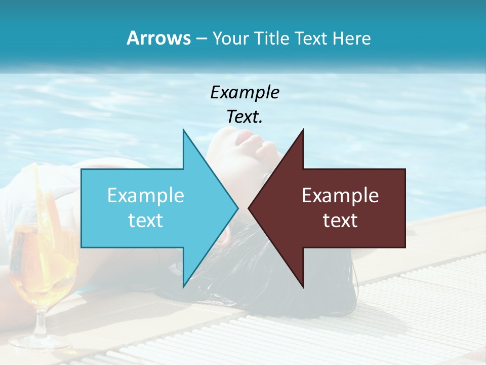 Girl With Cocktail By The Pool PowerPoint Template