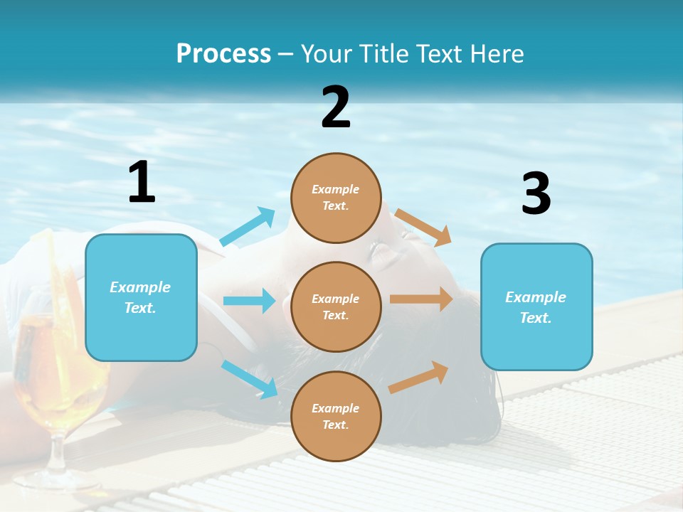 Girl With Cocktail By The Pool PowerPoint Template