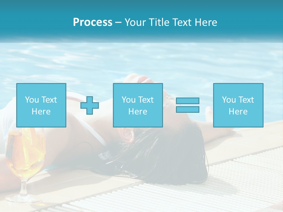 Girl With Cocktail By The Pool PowerPoint Template