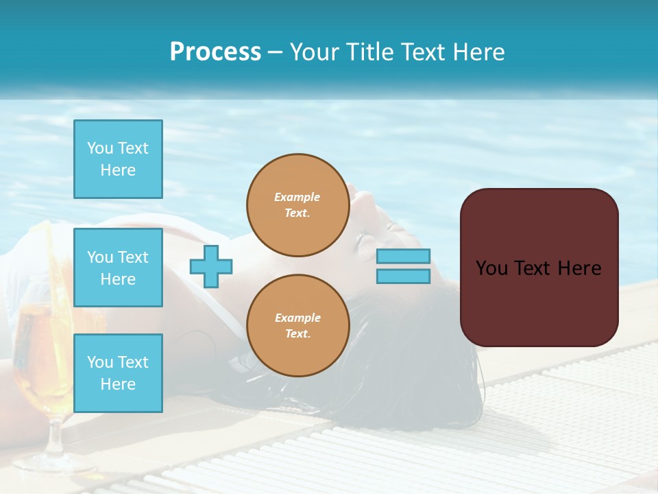 Girl With Cocktail By The Pool PowerPoint Template