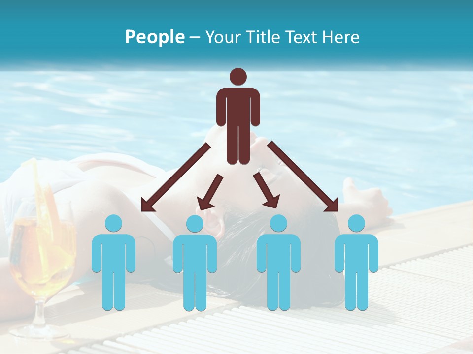 Girl With Cocktail By The Pool PowerPoint Template