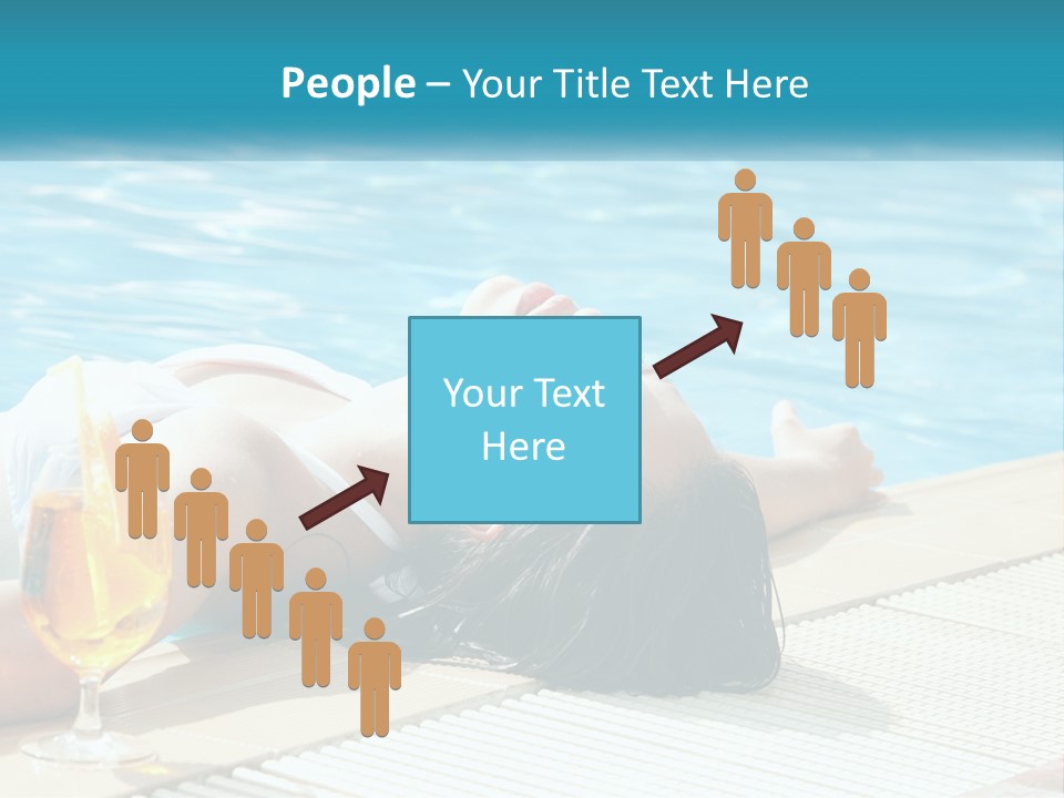 Girl With Cocktail By The Pool PowerPoint Template