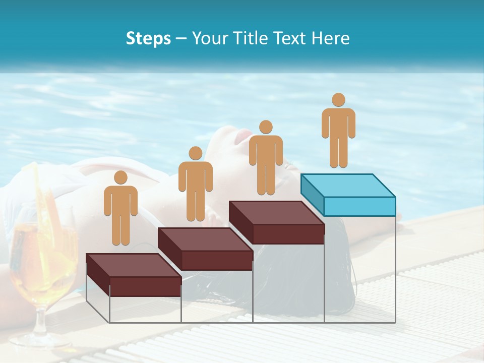 Girl With Cocktail By The Pool PowerPoint Template