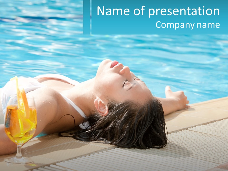 Poolside Girl PowerPoint Template