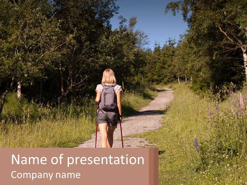 The Girl Goes On A Hike PowerPoint Template