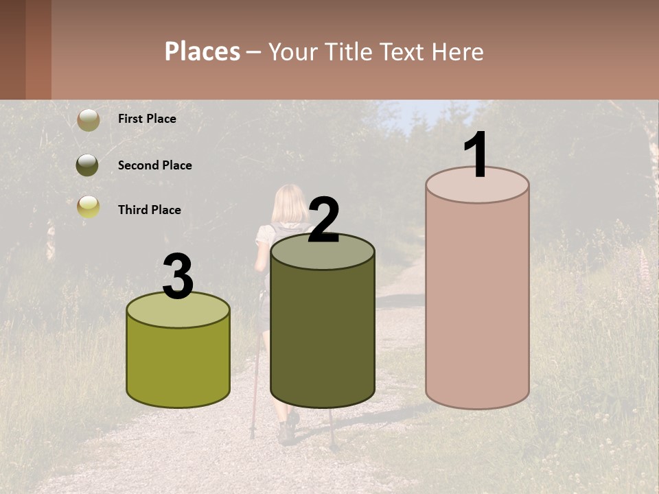 The Girl Goes On A Hike PowerPoint Template