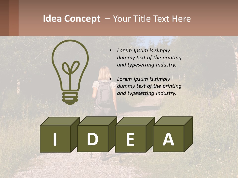 The Girl Goes On A Hike PowerPoint Template