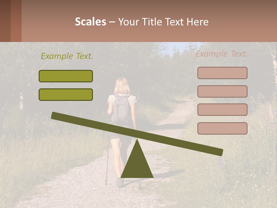 The Girl Goes On A Hike PowerPoint Template