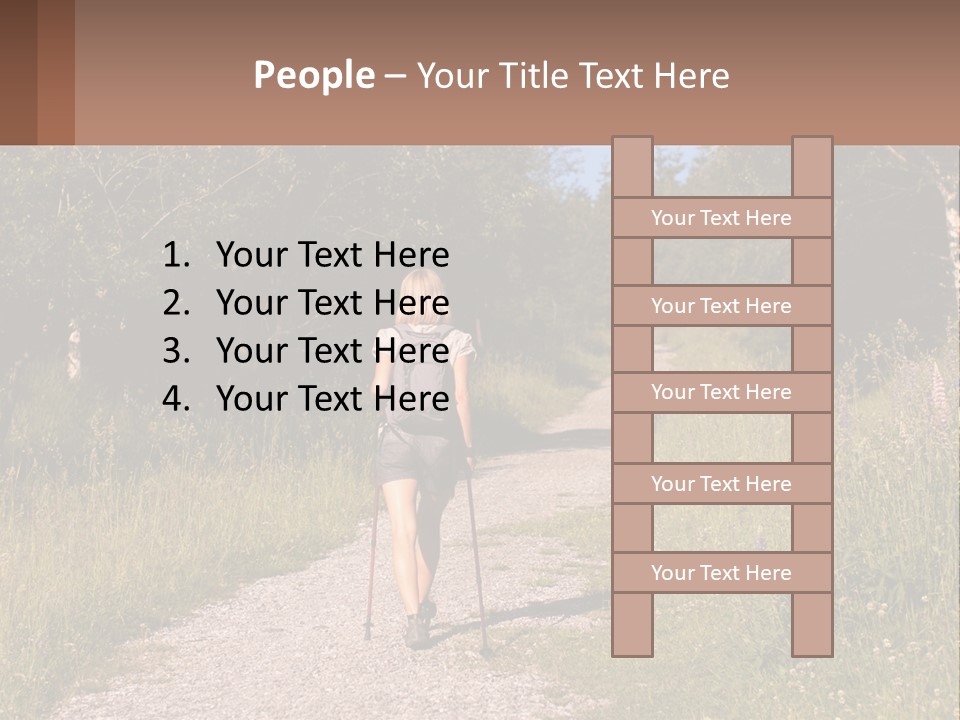 The Girl Goes On A Hike PowerPoint Template