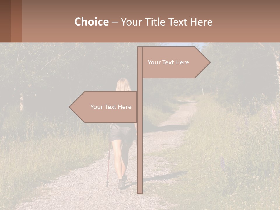 The Girl Goes On A Hike PowerPoint Template