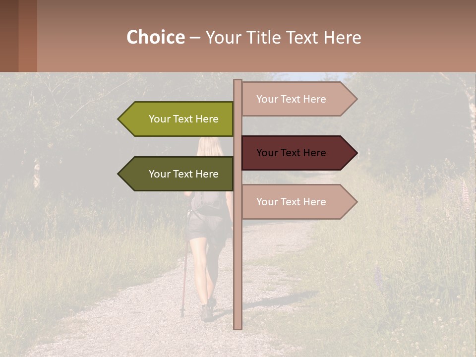 The Girl Goes On A Hike PowerPoint Template