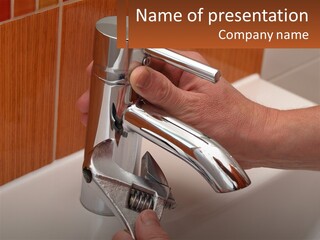 Plumber Fixes Bathroom Faucet PowerPoint Template