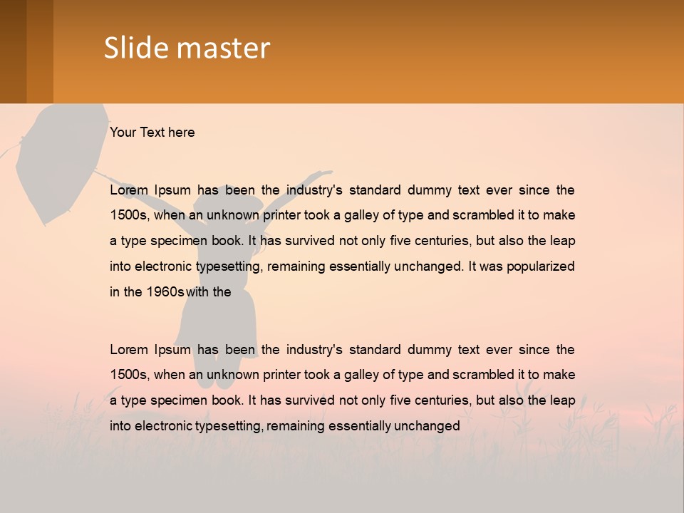 Girl With Umbrella PowerPoint Template