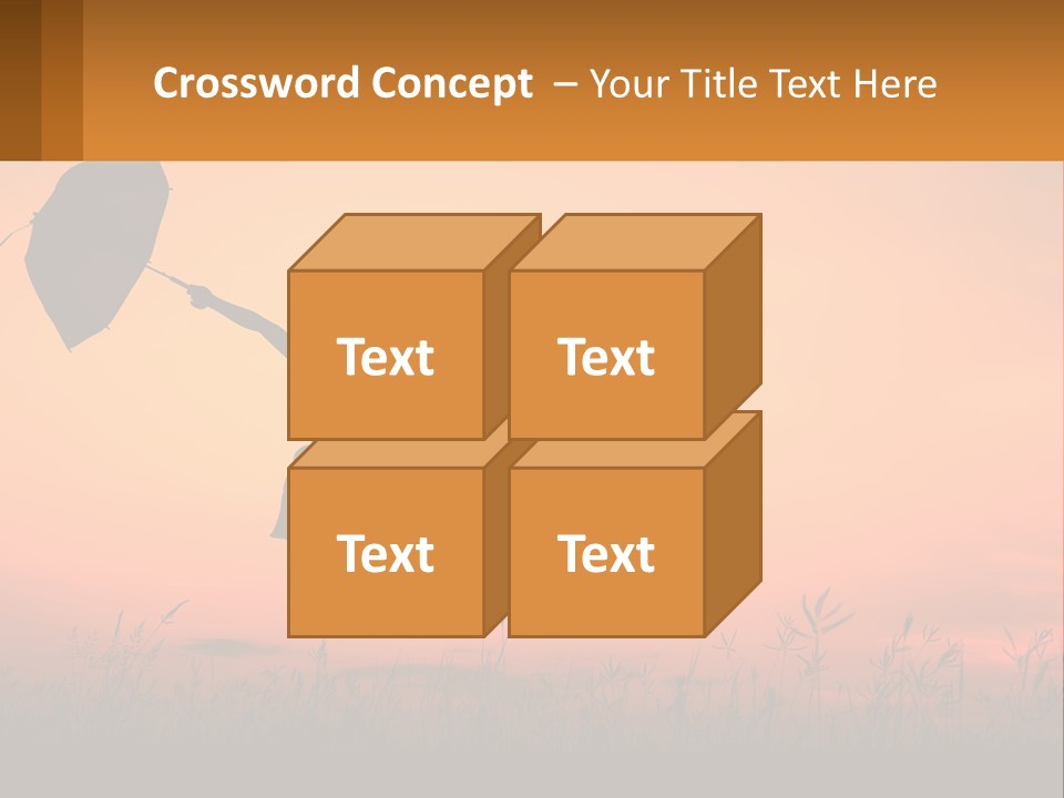 Girl With Umbrella PowerPoint Template