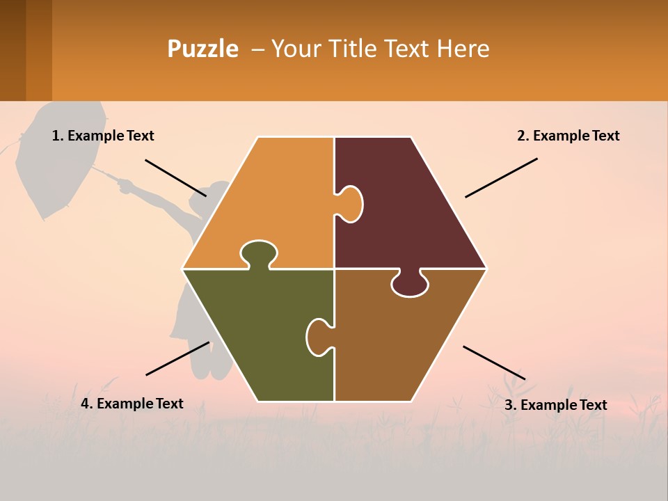 Girl With Umbrella PowerPoint Template