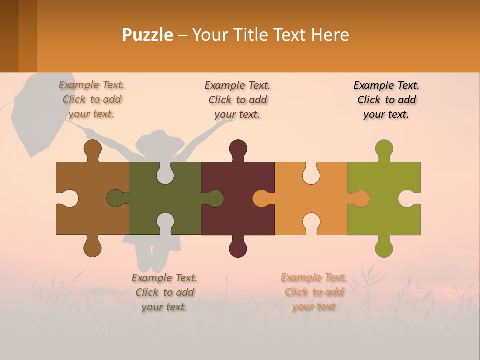 Girl With Umbrella PowerPoint Template