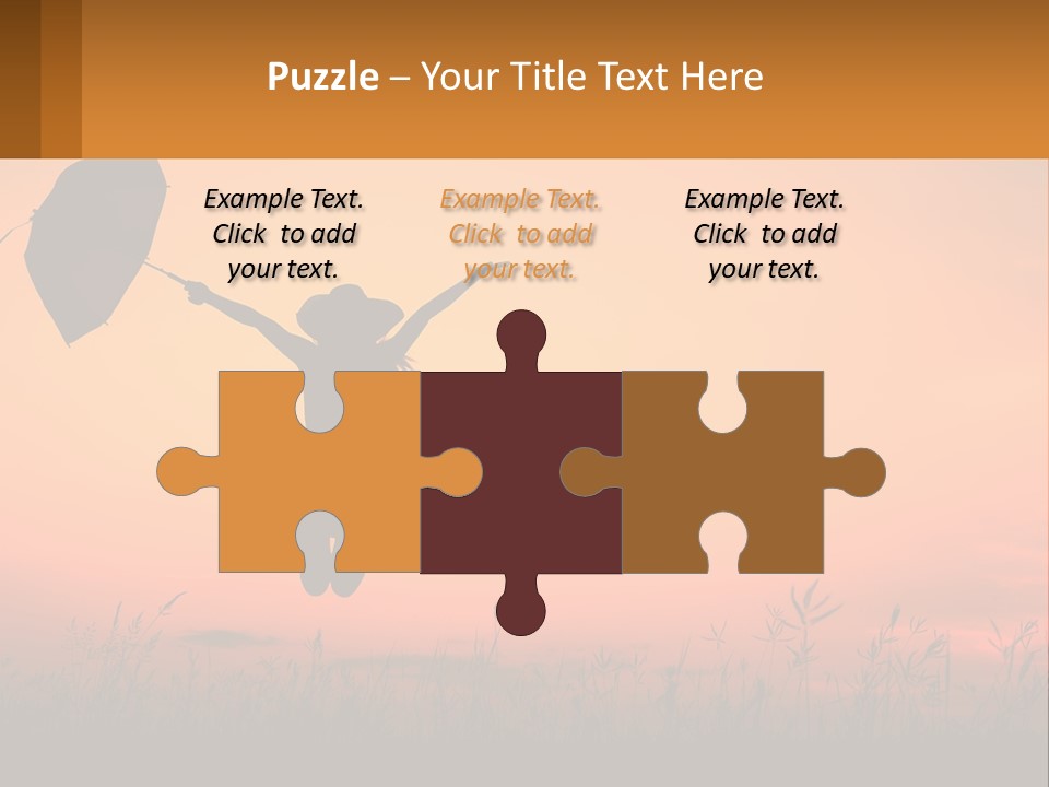 Girl With Umbrella PowerPoint Template