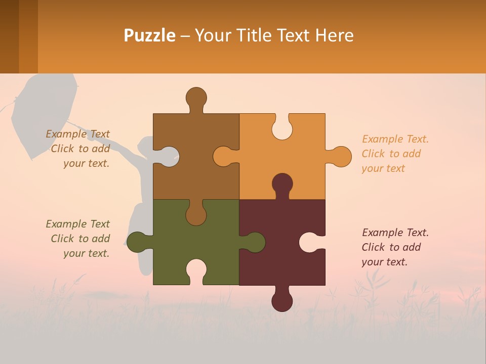 Girl With Umbrella PowerPoint Template