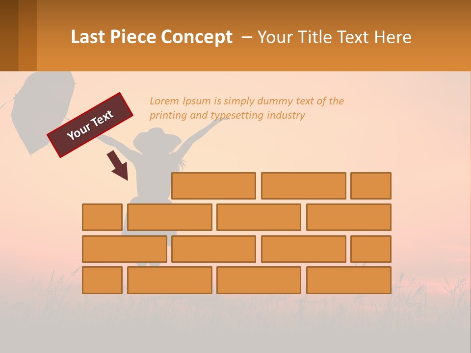 Girl With Umbrella PowerPoint Template