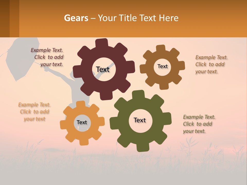 Girl With Umbrella PowerPoint Template