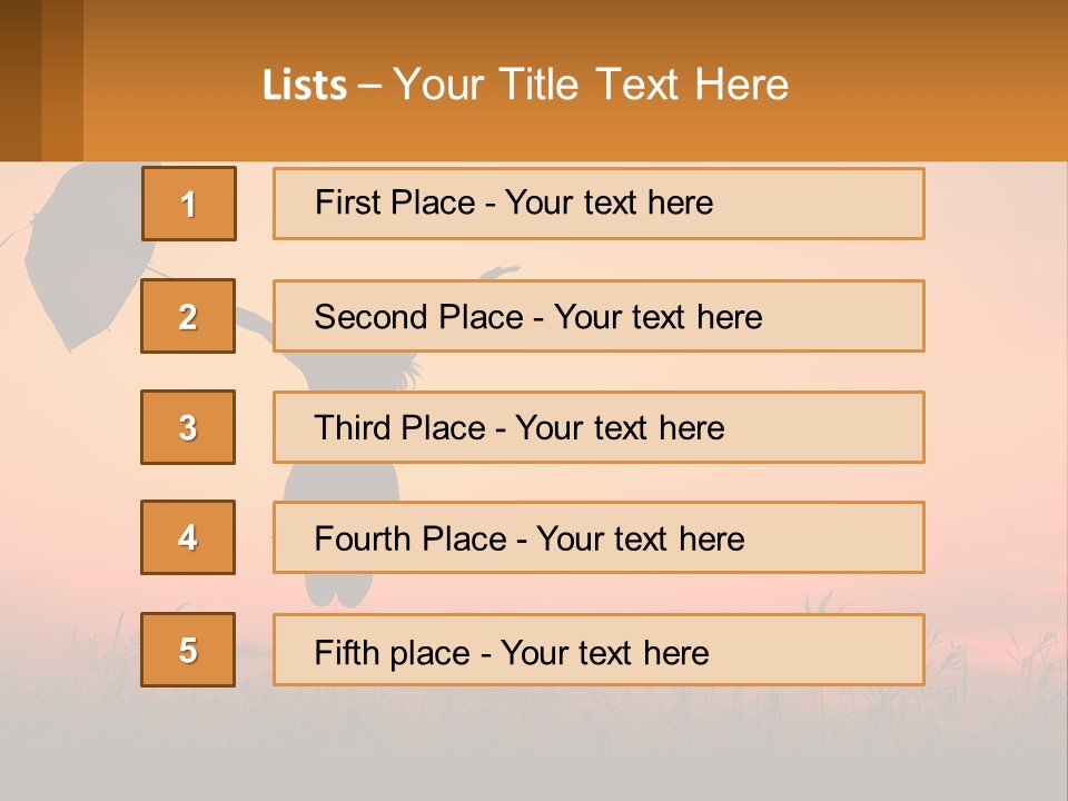 Girl With Umbrella PowerPoint Template