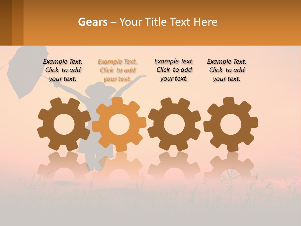 Girl With Umbrella PowerPoint Template