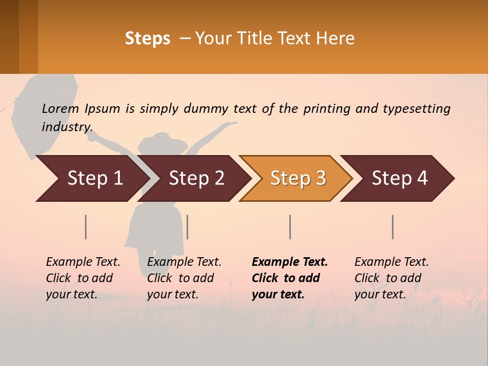 Girl With Umbrella PowerPoint Template