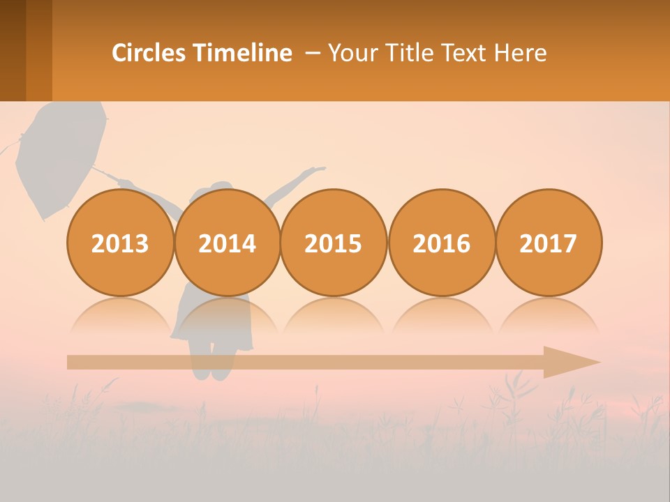 Girl With Umbrella PowerPoint Template