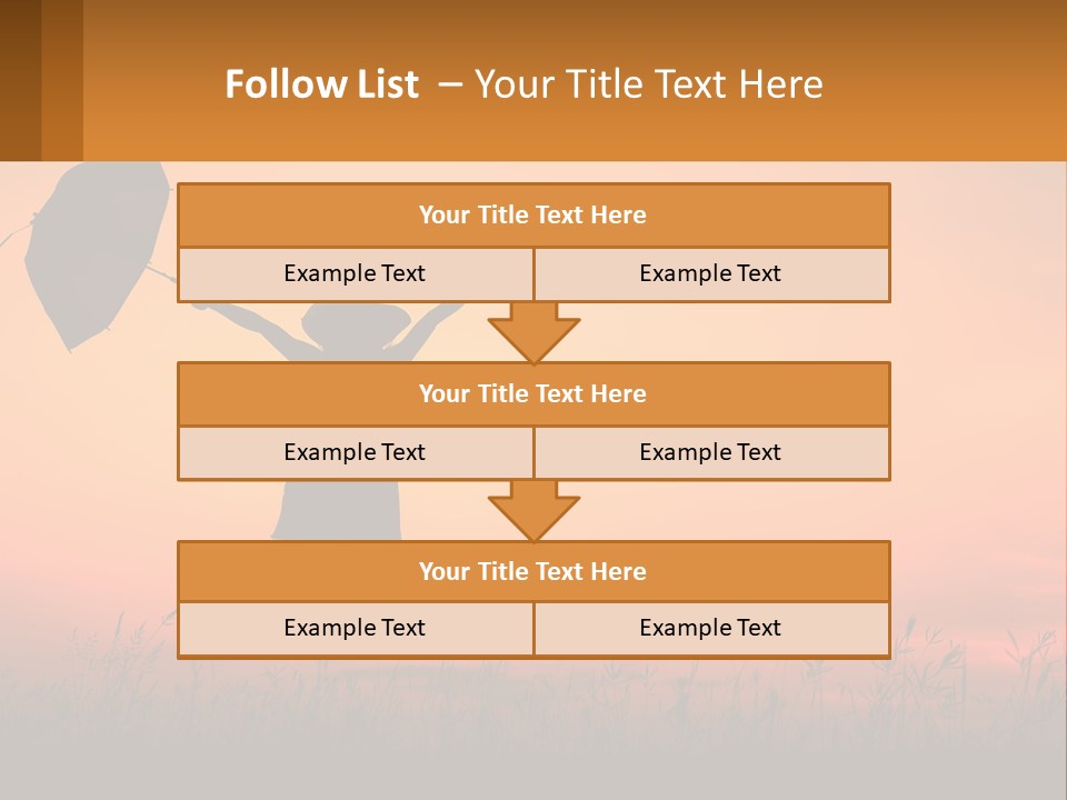 Girl With Umbrella PowerPoint Template