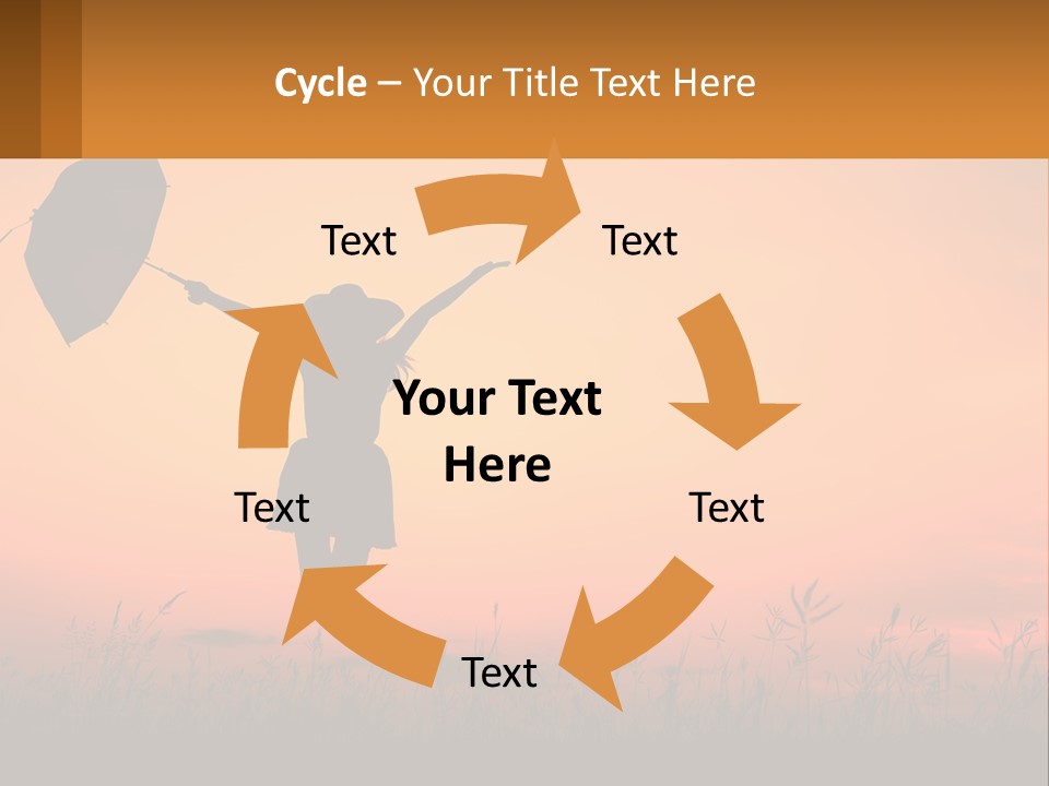 Girl With Umbrella PowerPoint Template