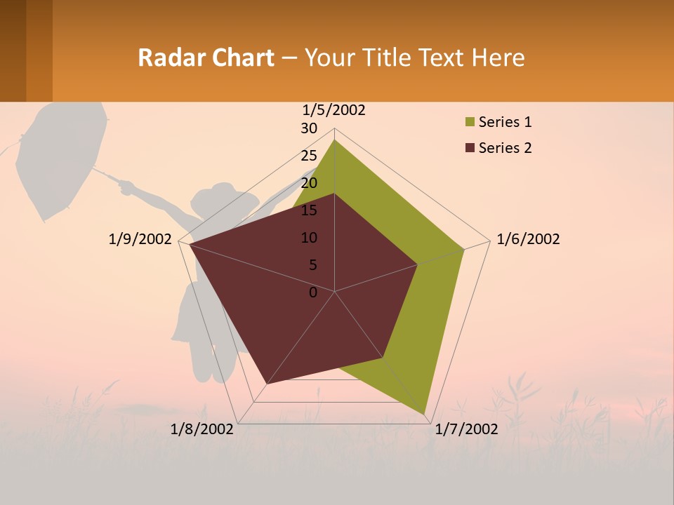 Girl With Umbrella PowerPoint Template