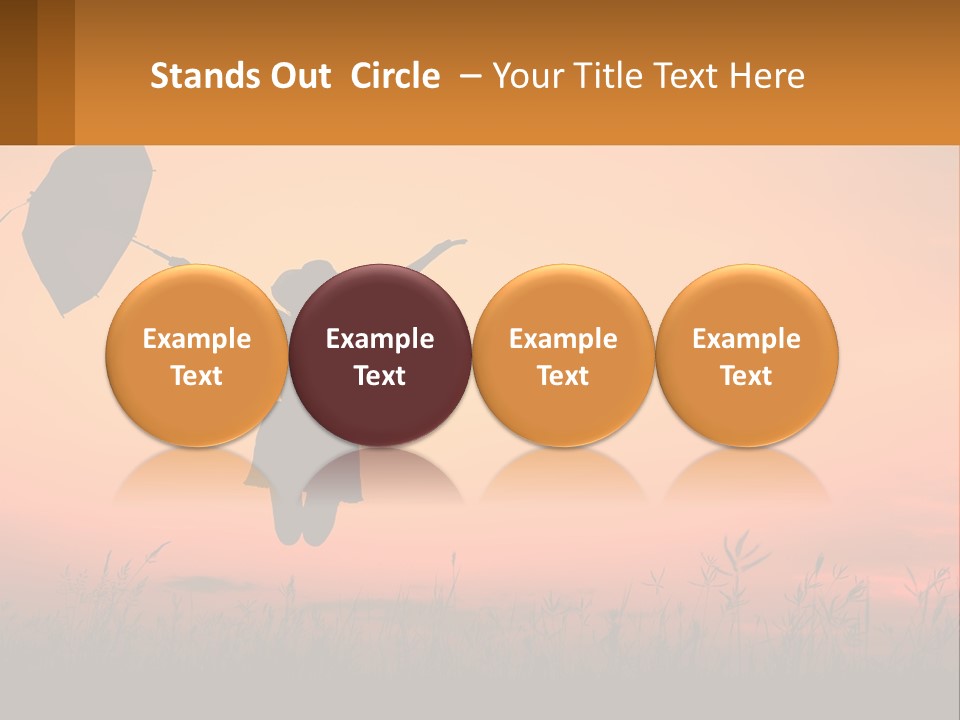 Girl With Umbrella PowerPoint Template