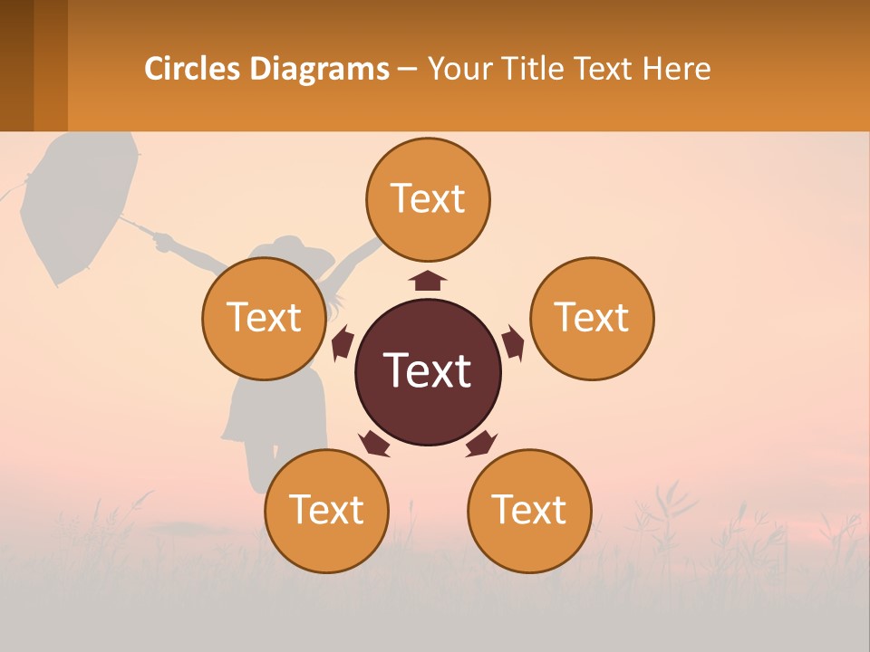 Girl With Umbrella PowerPoint Template