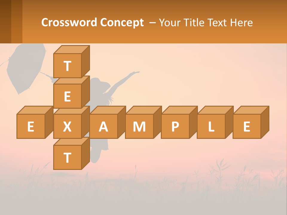 Girl With Umbrella PowerPoint Template