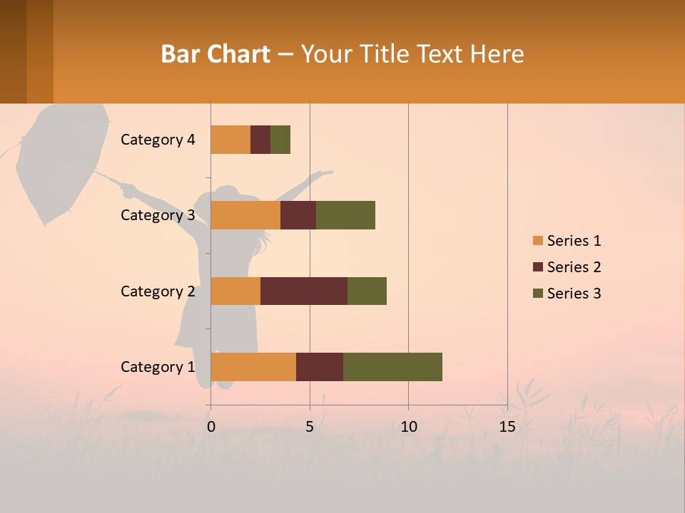 Girl With Umbrella PowerPoint Template