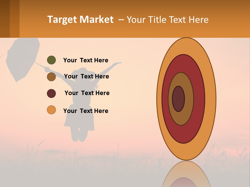 Girl With Umbrella PowerPoint Template